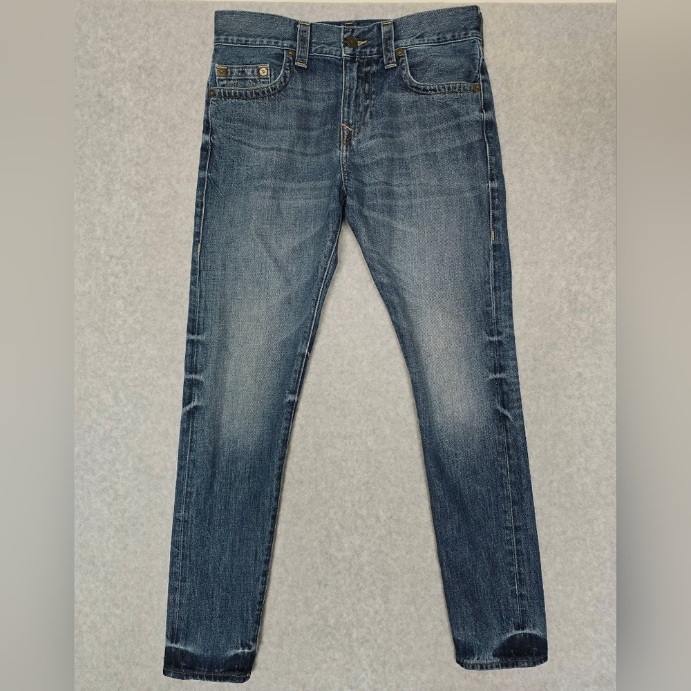 True Religion Logan Mens Y2K No Flap Relaxed Tapered Leg Jeans FadedSize 30 x 31